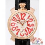 ガガミラノ コピー マニュアーレ　48mm　手巻き 5011.10 ブラック革