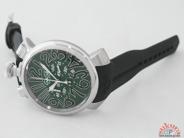 ガガミラノコピー マニュアーレ クロノ 48mm クォーツ 5050.6 ブラックラバー