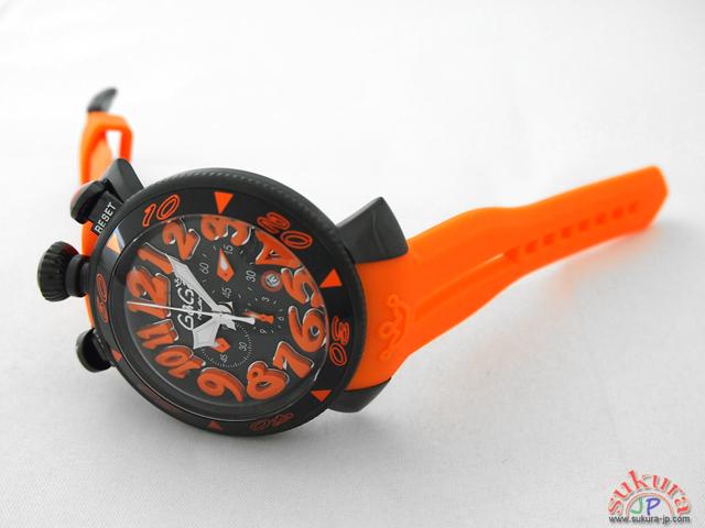ガガミラノ GAGAMILANO クロノ 48mm クォーツ 6054.3 オレンジラバー