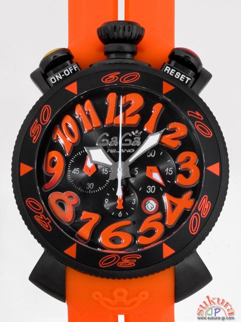 ガガミラノ GAGAMILANO クロノ 48mm クォーツ 6054.3 オレンジラバー