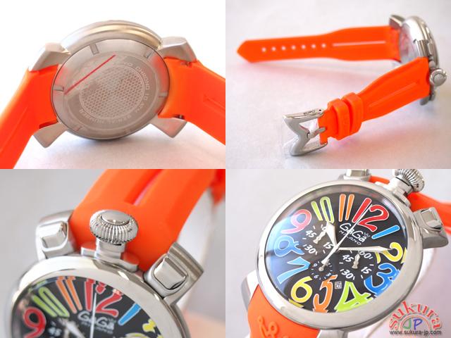 ガガミラノ GAGAMILANO マニュアーレ クロノ 48mm クォーツ 5050.2 オレンジラバー