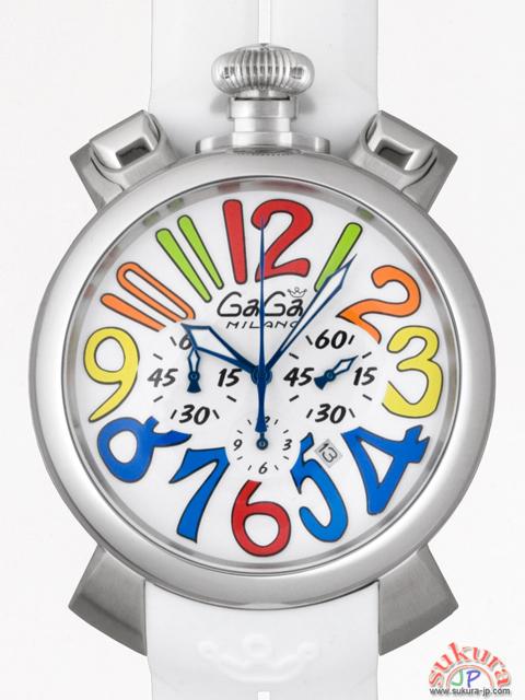 ガガミラノ GAGAMILANO マニュアーレ クロノ 48mm クォーツ 5050.1 ホワイトラバー