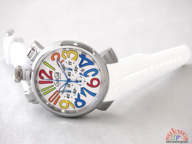 ガガミラノ GAGAMILANO マニュアーレ クロノ 48mm クォーツ 5050.1 ホワイトラバー