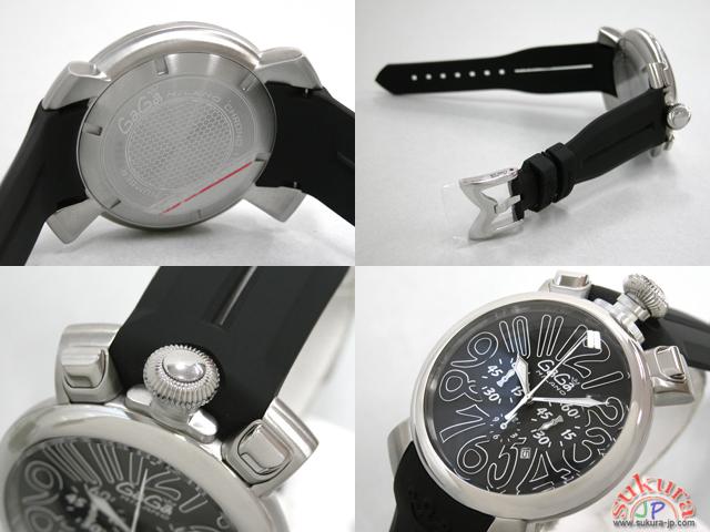 ガガミラノ GAGAMILANO マニュアーレ　クロノ　48mm　クォーツ 5050.5 ブラックラバー