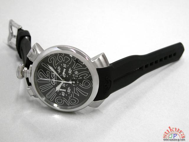 ガガミラノ GAGAMILANO マニュアーレ　クロノ　48mm　クォーツ 5050.5 ブラックラバー