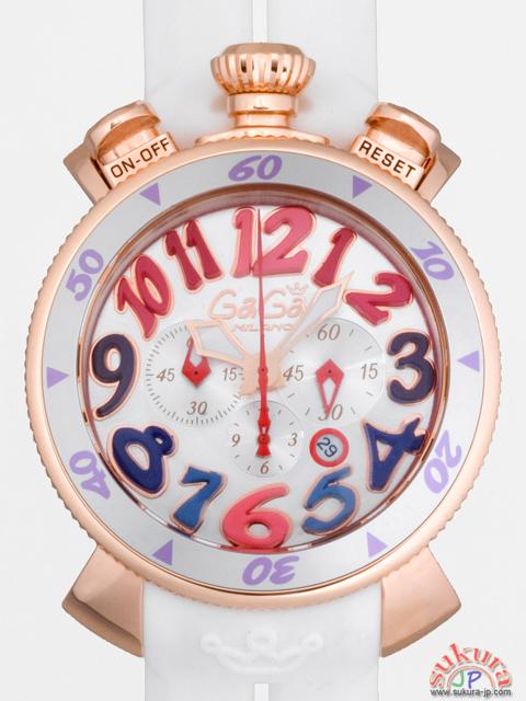 ガガミラノ GAGAMILANO クロノ 48mm クォーツ 6056.9 ホワイトラバー