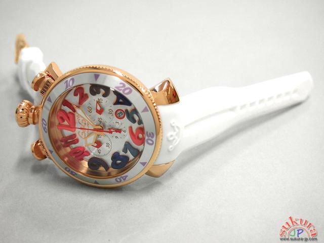 ガガミラノ GAGAMILANO クロノ 48mm クォーツ 6056.9 ホワイトラバー