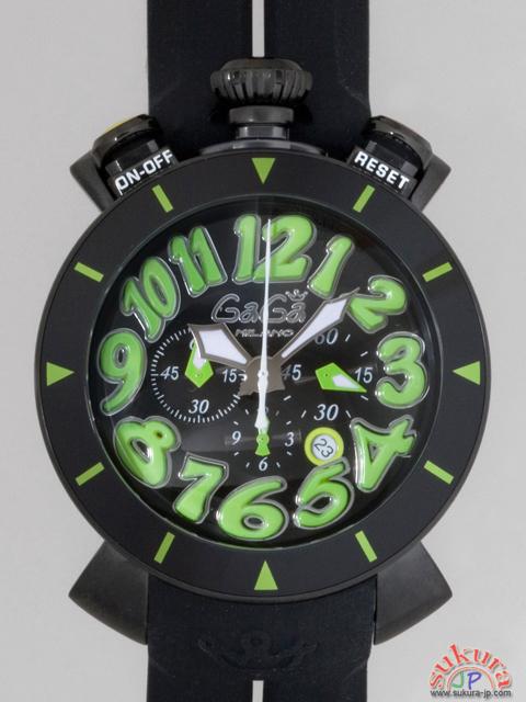 ガガミラノ GAGAMILANO クロノ　48mm　クォーツ 6054.2 ブラックラバー