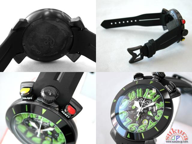 ガガミラノ GAGAMILANO クロノ　48mm　クォーツ 6054.2 ブラックラバー