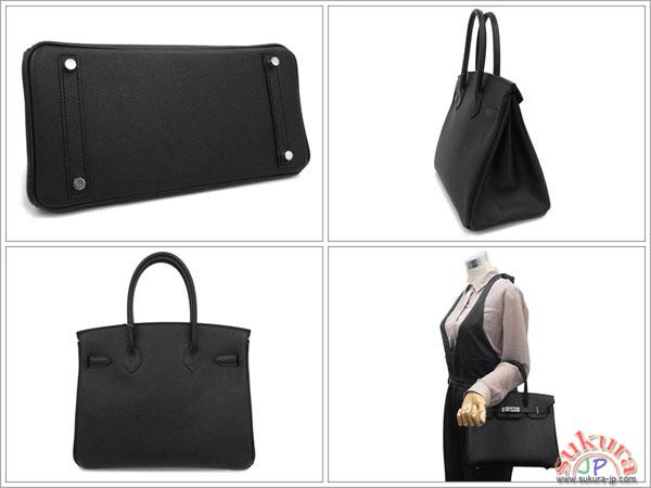 エルメス バーキン 30 cm ハンドバッグ ブラック×シルバー金具 ヴォーエプソン Q刻印 QJ06-S
