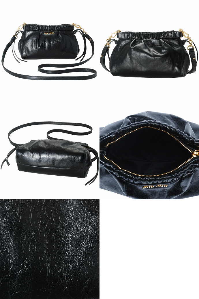 ミュウミュウ アクセサリーバッグ 5N1608 VITELLO LUX(G) NERO
