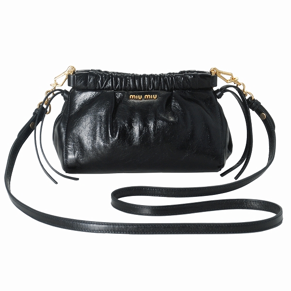 ミュウミュウ アクセサリーバッグ 5N1608 VITELLO LUX(G) NERO