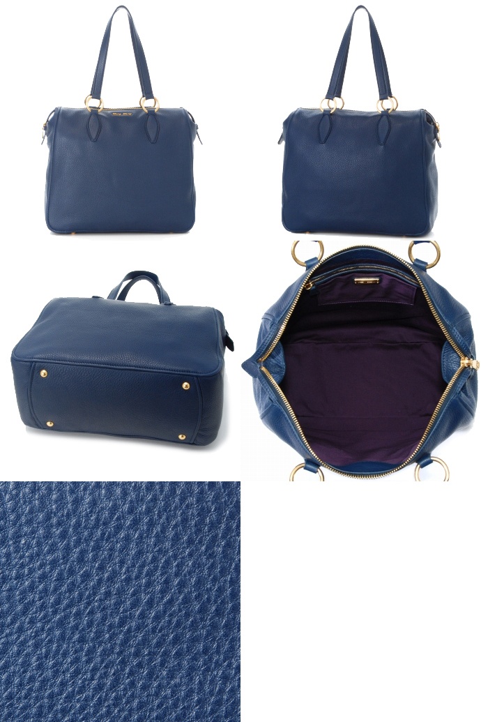 ミュウミュウ レトロデザインショルダートートバッグ RR1787 VIT.CARIBU BLUETTE