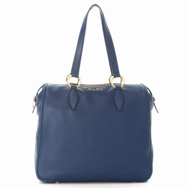 ミュウミュウ レトロデザインショルダートートバッグ RR1787 VIT.CARIBU BLUETTE