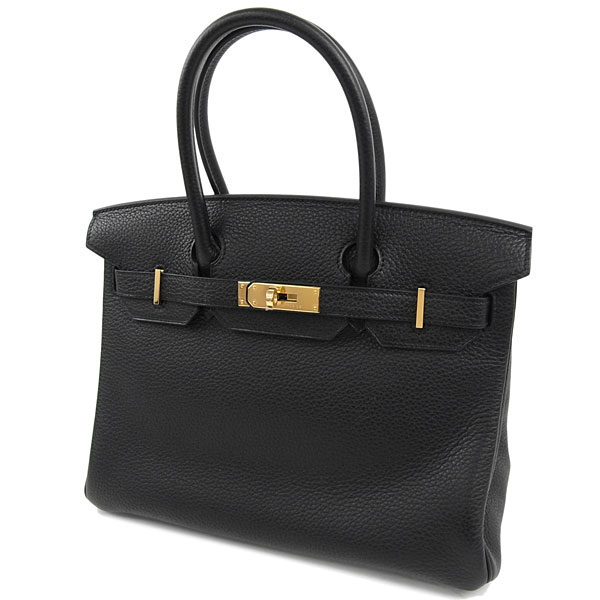 エルメス バーキン 30 cm ブラック×ゴールド金具 Q刻印 Birkin QK24-GYO