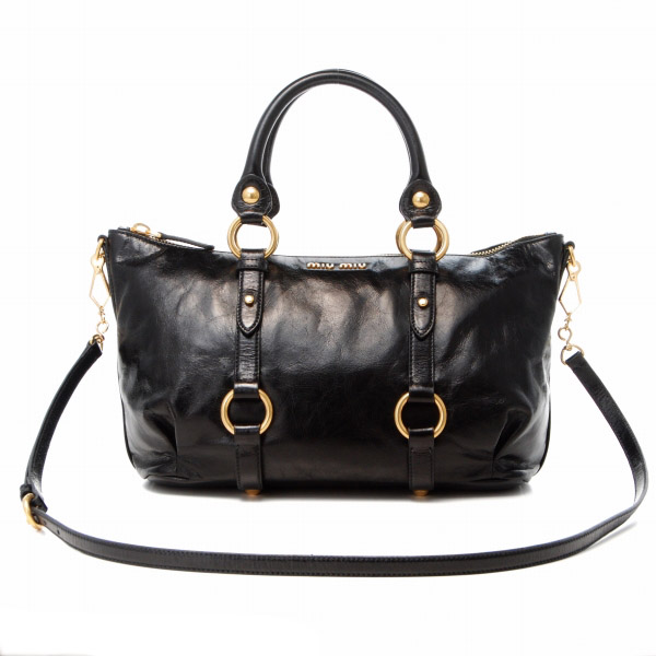 ミュウミュウ VIT.SHINEハンドバッグ RN0767 VIT.SHINE NERO