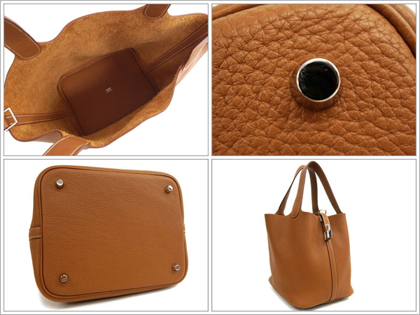 エルメス ピコタン ロック MM ゴールド×シルバー金具 P刻印 QJ18