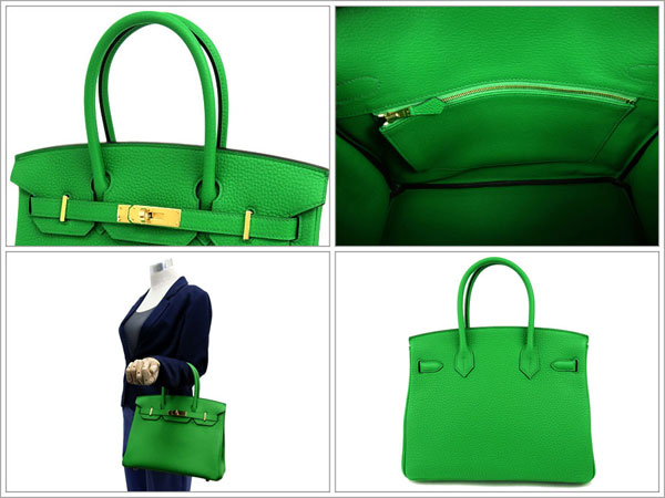 エルメス バーキン 30 cm ハンドバッグ バンブー×ゴールド金具 トゴ Q刻印 エルメス Birkin バッグ