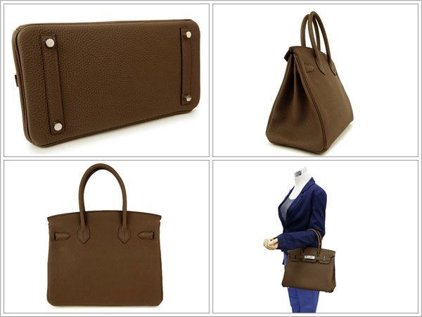 エルメス バーキン 30 cm ハンドバッグ トープ×シルバー金具 トゴ Q刻印 2013年秋冬新色 エルメス Birkin バッグ