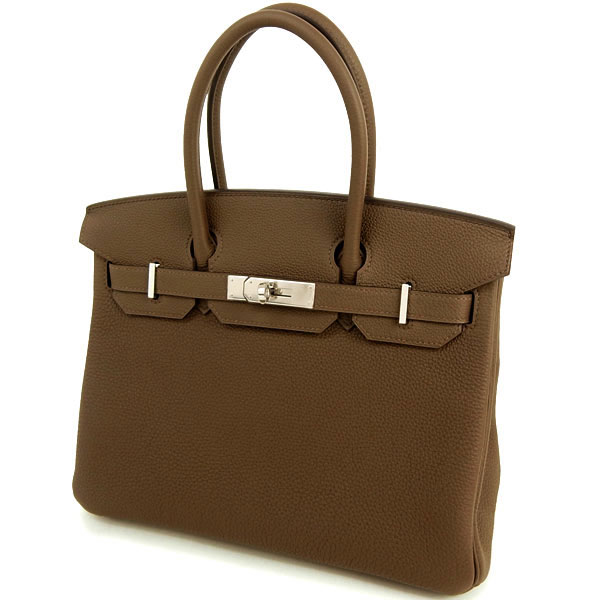 エルメス バーキン 30 cm ハンドバッグ トープ×シルバー金具 トゴ Q刻印 2013年秋冬新色 エルメス Birkin バッグ