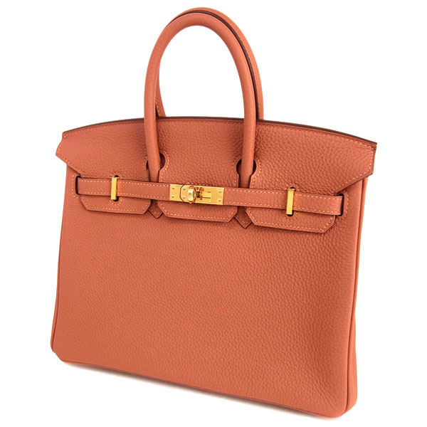エルメス バーキン 25 cm ハンドバッグ ロージー×ゴールド金具 トゴ Q刻印 エルメス Birkin バッグ
