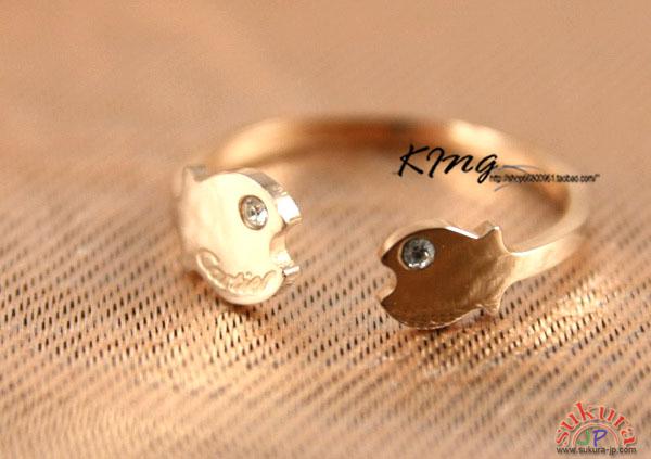 カルティエ 魚のキス ピンクゴールドリング(指輪) ri106
