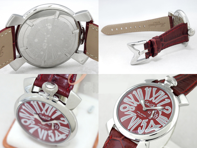 ガガミラノ スリム 46mm クォーツ 5084.4 SS/ボルドー革
