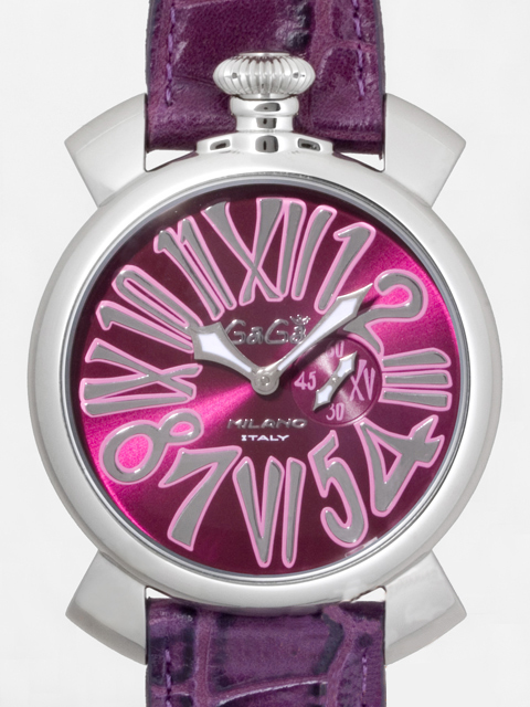 ガガミラノ スリム 46mm クォーツ 5084.5 SS/ダークパープル革