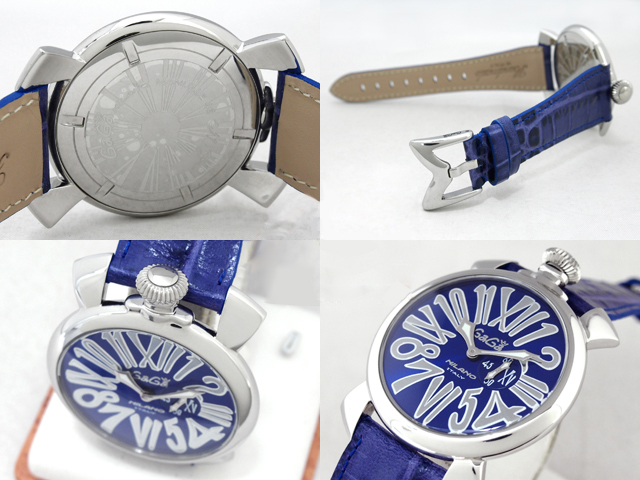 ガガミラノ  スリム　46mm　クォーツ 5084.3 SS/ブルー革