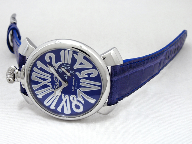 ガガミラノ  スリム　46mm　クォーツ 5084.3 SS/ブルー革