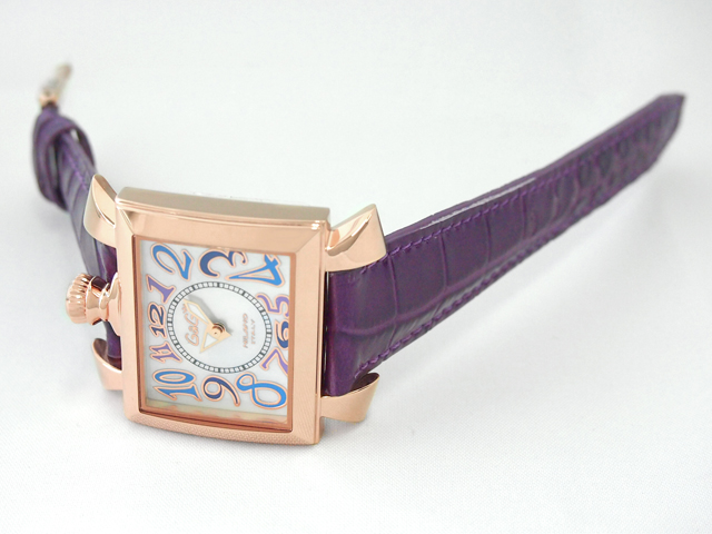ガガミラノ ナポレオーネ 40mm クォーツ 6031.4 ダークパープル革