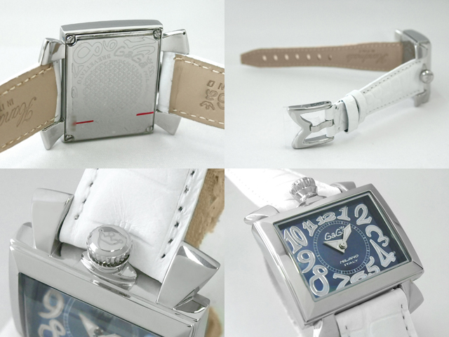 ガガミラノ ナポレオーネ 40mm クォーツ 6030.4 ホワイト革