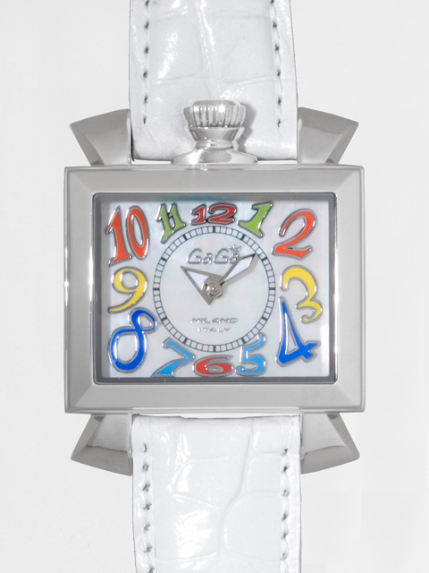 ガガミラノ  ナポレオーネ　40mm　クォーツ 6030.1 ホワイト革
