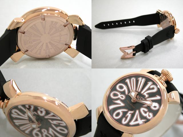 ガガミラノ マニュアーレ 40mm クォーツ 5021.3 ブラックラバー