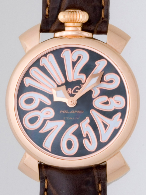 ガガミラノ マニュアーレ 40mm クォーツ 5021.3 ダークブラウン革