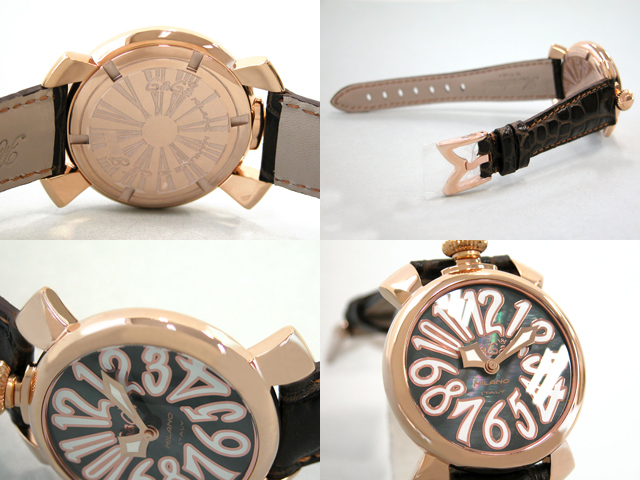 ガガミラノ マニュアーレ 40mm クォーツ 5021.3 ダークブラウン革