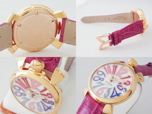 ガガミラノ マニュアーレ 40mm クォーツ 5021.1 チェリー革