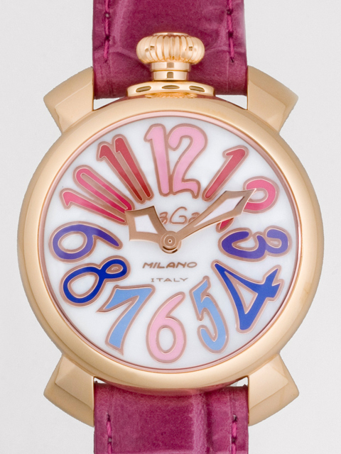 ガガミラノ マニュアーレ 40mm クォーツ 5021.1 チェリー革