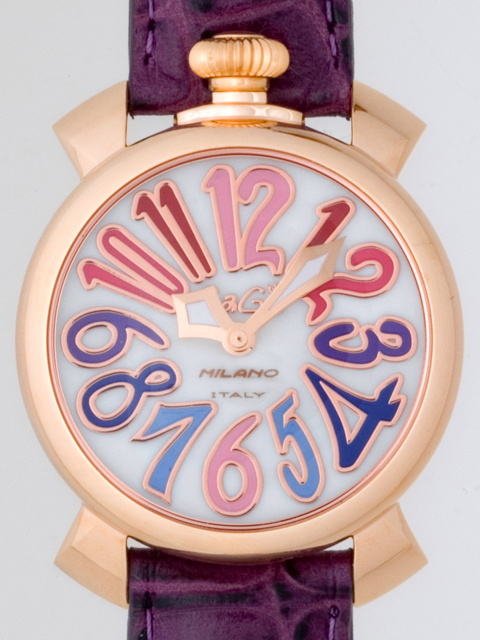 ガガミラノ マニュアーレ　40mm　クォーツ 5021.1 ダークパープル革