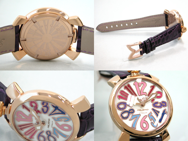 ガガミラノ マニュアーレ　40mm　クォーツ 5021.1 ダークパープル革