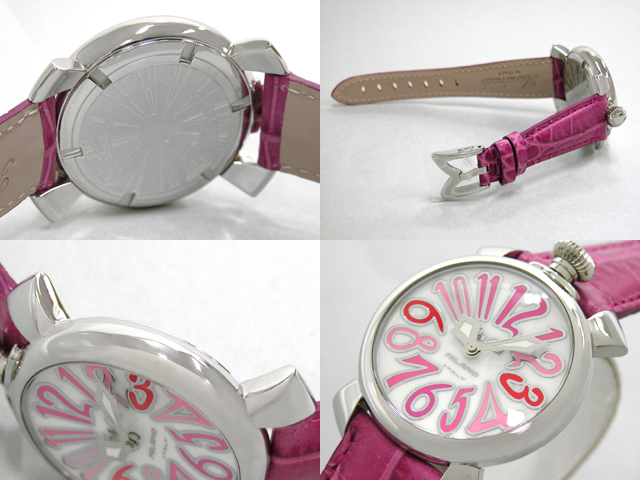 ガガミラノ マニュアーレ 40mm クォーツ 5020.6 チェリー革