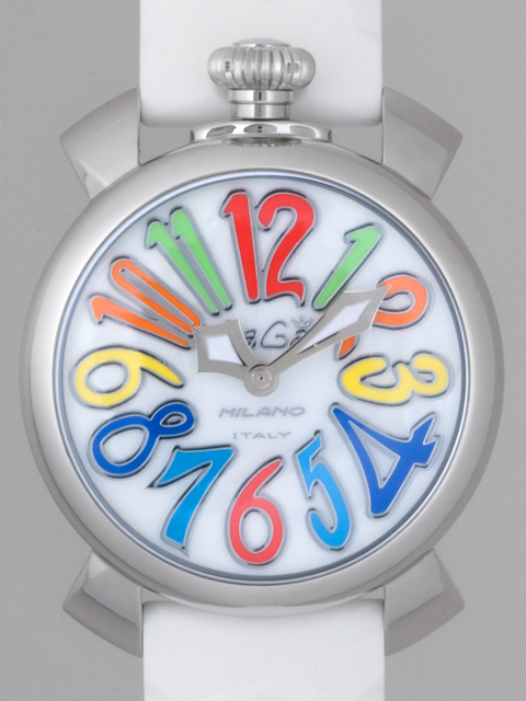 ガガミラノ マニュアーレ　40mm　クォーツ 5020.1 ホワイトラバー