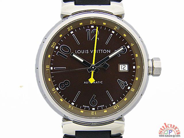 ルイヴィトン タンブール GMT Q1131 ブラウン文字盤 メンズ