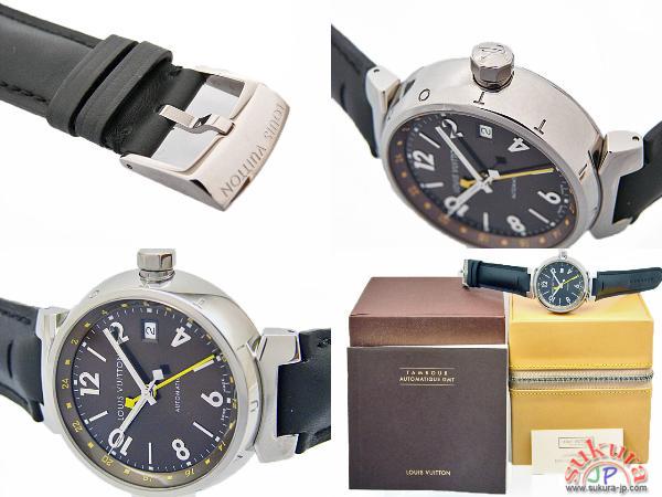 ルイヴィトン時計 タンブール GMT Q1131 ブラウン文字盤 メンズ オートマ