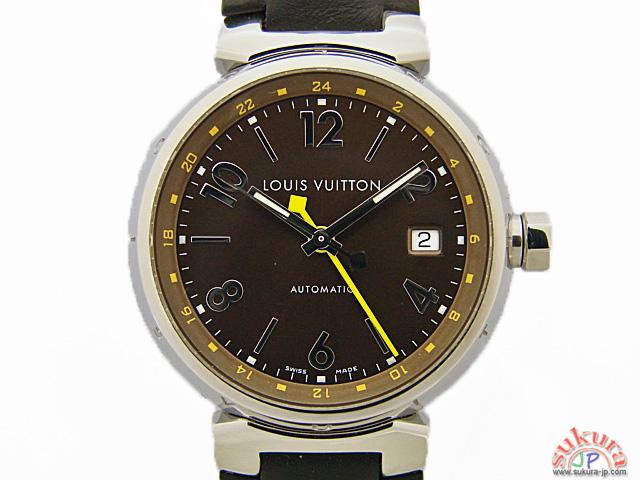 ルイヴィトン時計 タンブール GMT Q1131 ブラウン文字盤 メンズ オートマ