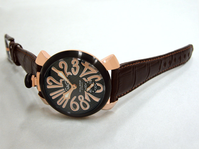 ガガミラノ マニュアーレ　48mm　手巻き 5014.1S ダークブラウン革