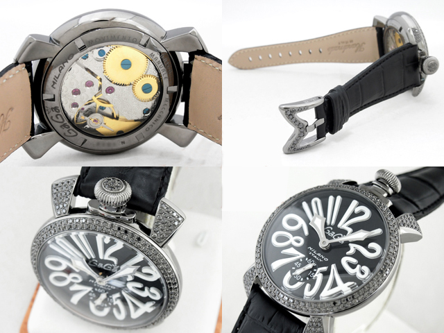 ガガミラノ マニュアーレ　48mm　手巻き 5012.2D.6 ブラック革 