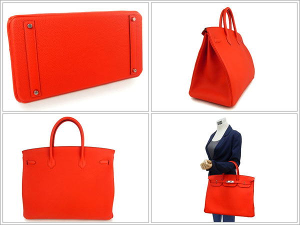 エルメス バーキン 40 cm ハンドバッグ カプシーヌ×シルバー金具 トゴ Q刻印 エルメス Birkin バッグ
