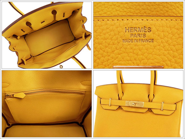 エルメス バーキン 30 cm ハンドバッグ ソレイユ×ゴールド金具 トリヨンクレマンス Q刻印 エルメス Birkin バッグRB19-SZ