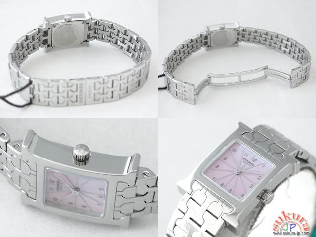 エルメスHウォッチ レディース HH1.110.214/4835 SS ブレス ピンクシェル